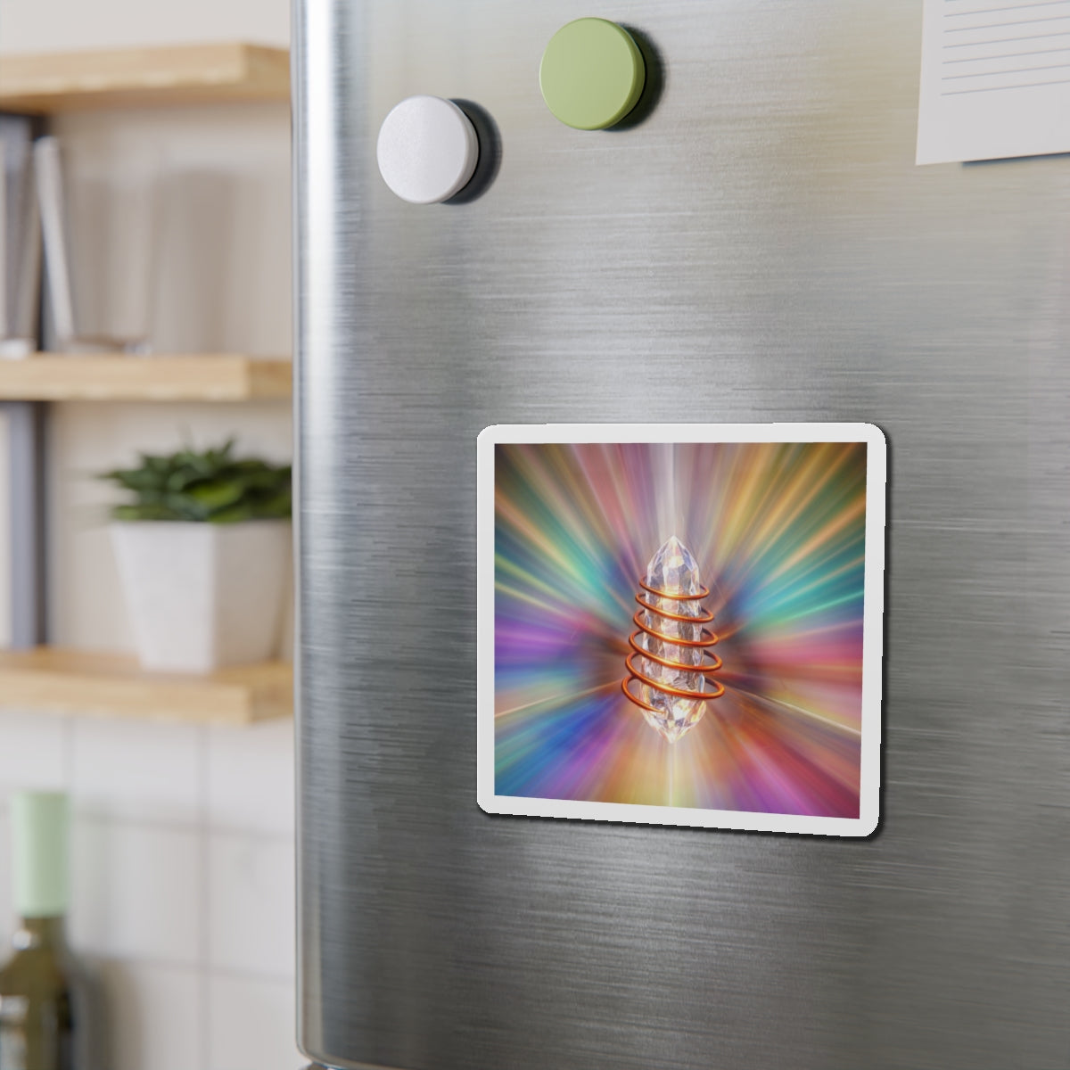 Rainbow Crystal Energy Die-Cut Fridge Magnet