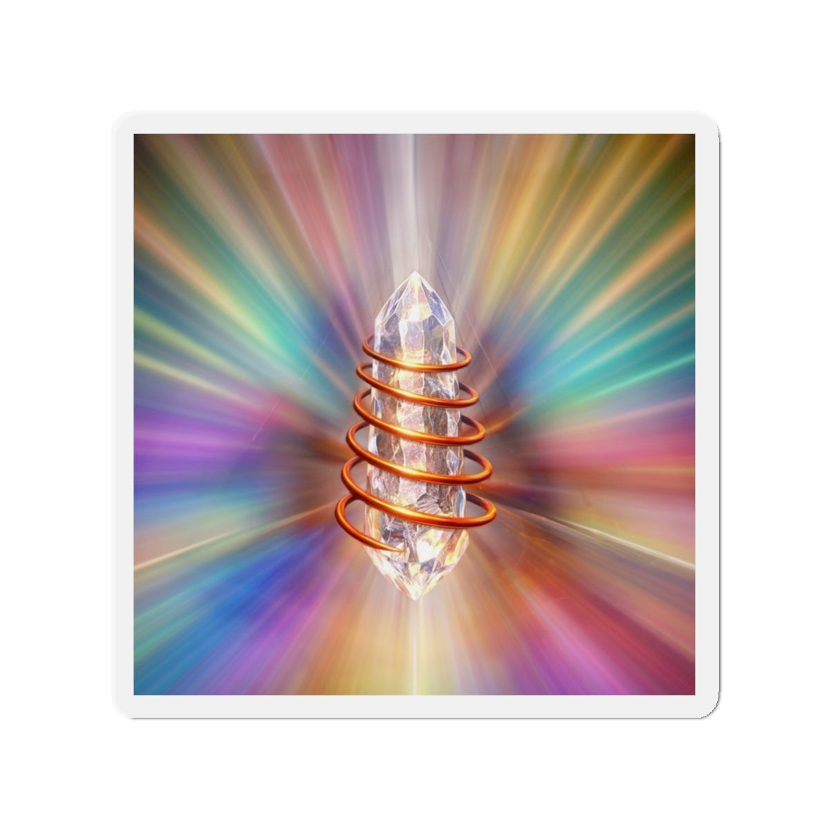 Rainbow Crystal Energy Die-Cut Fridge Magnet