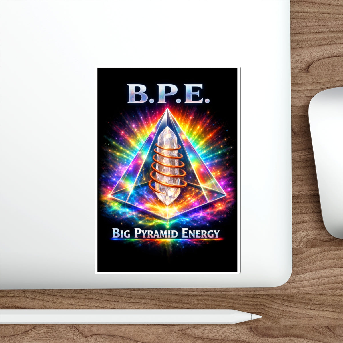 B.P.E. Big Pyramid Energy Crystal — Die-Cut Sticker