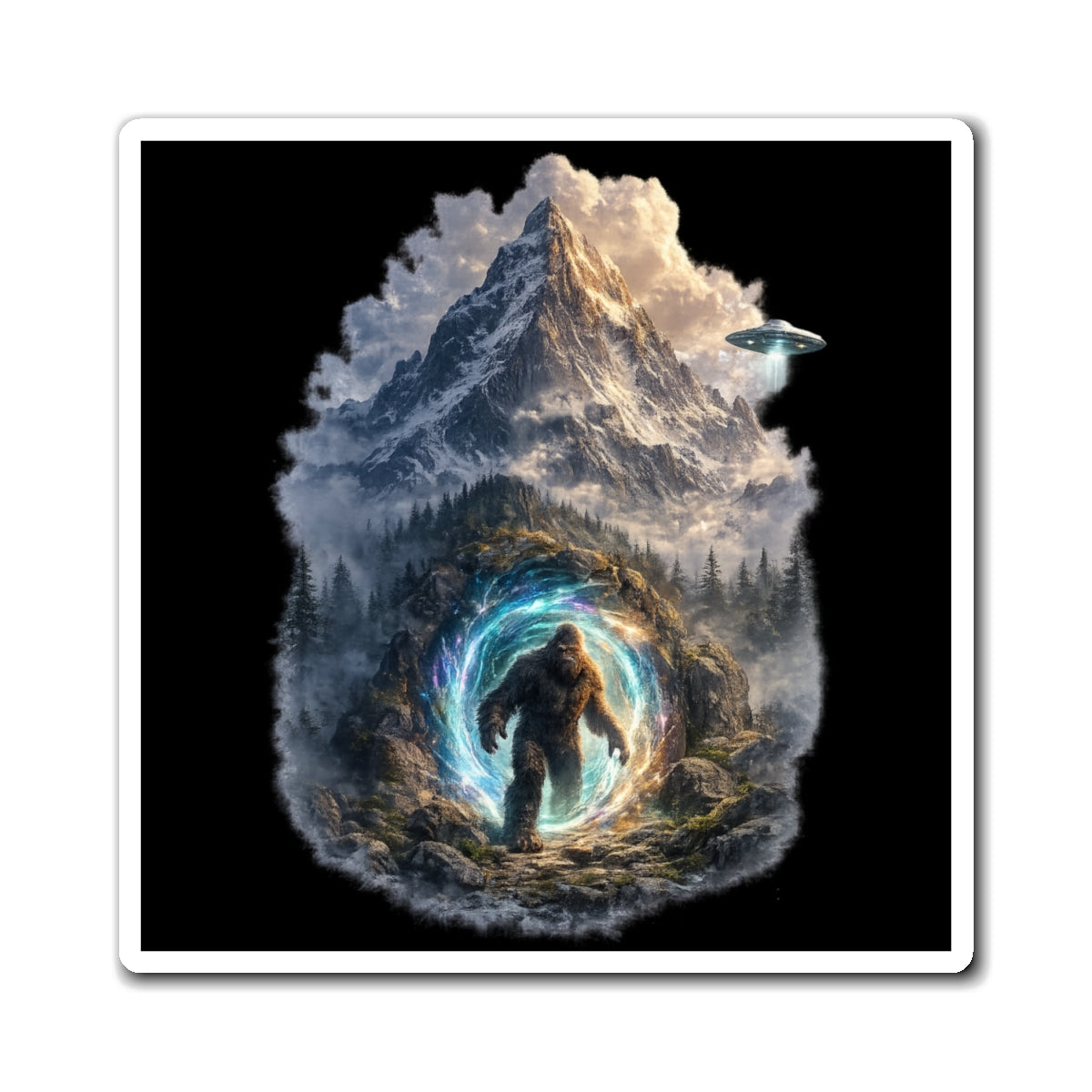Mt. Shasta Bigfoot Portal Graphic Magnet