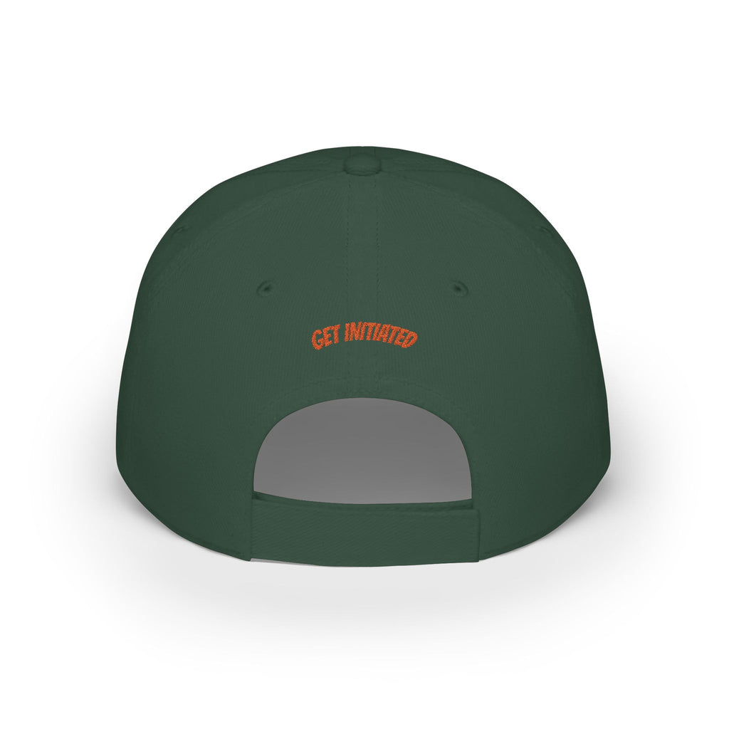 Low Profile Baseball Cap —  “GET INITIATED” Embroidered Hat