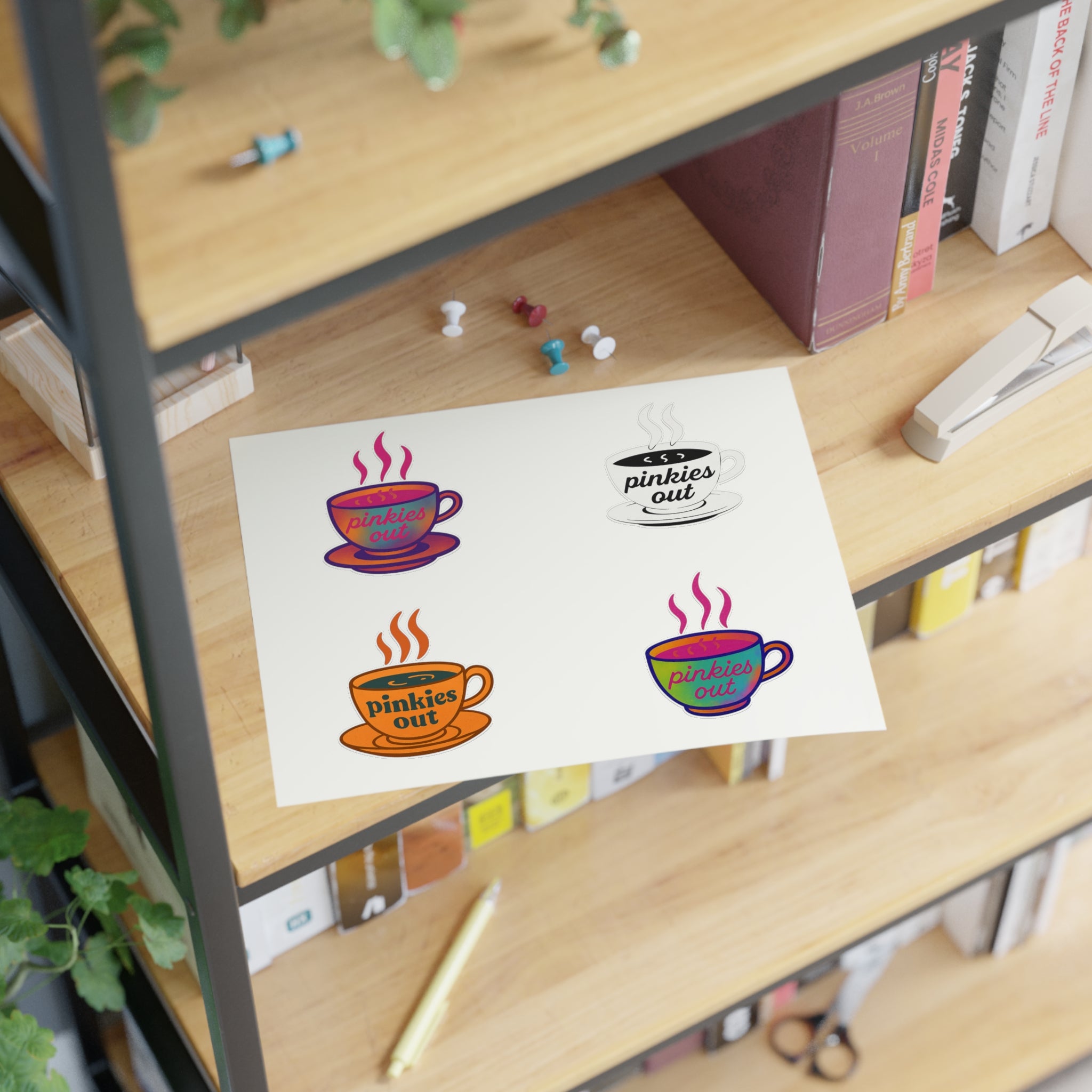 Pinkies Out Tea Cup Graphic Sticker Sheet