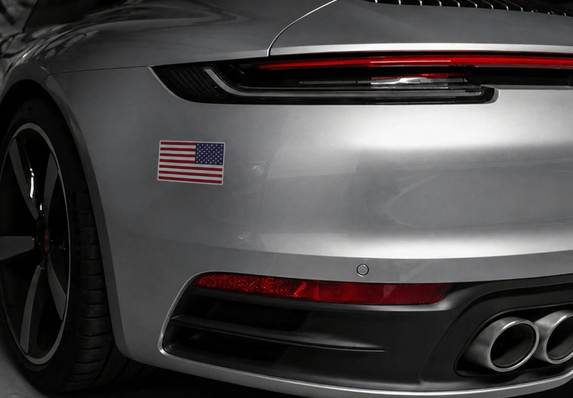 "Sports Model" Reverse American Flag Custom Shape Magnet/Auto Decal