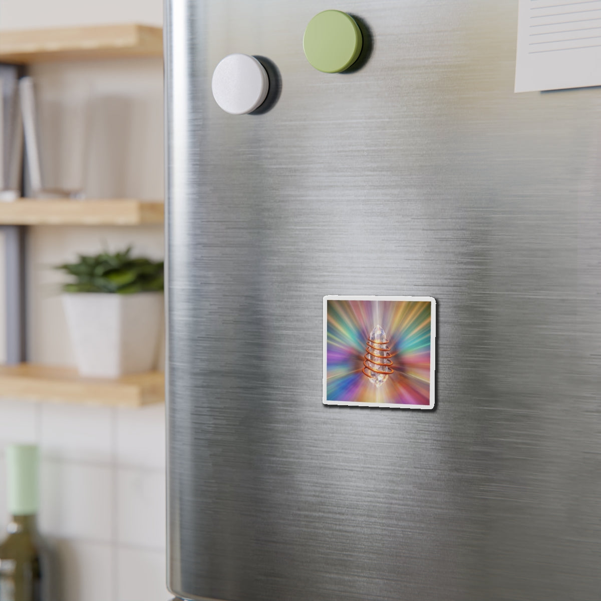 Rainbow Crystal Energy Die-Cut Fridge Magnet