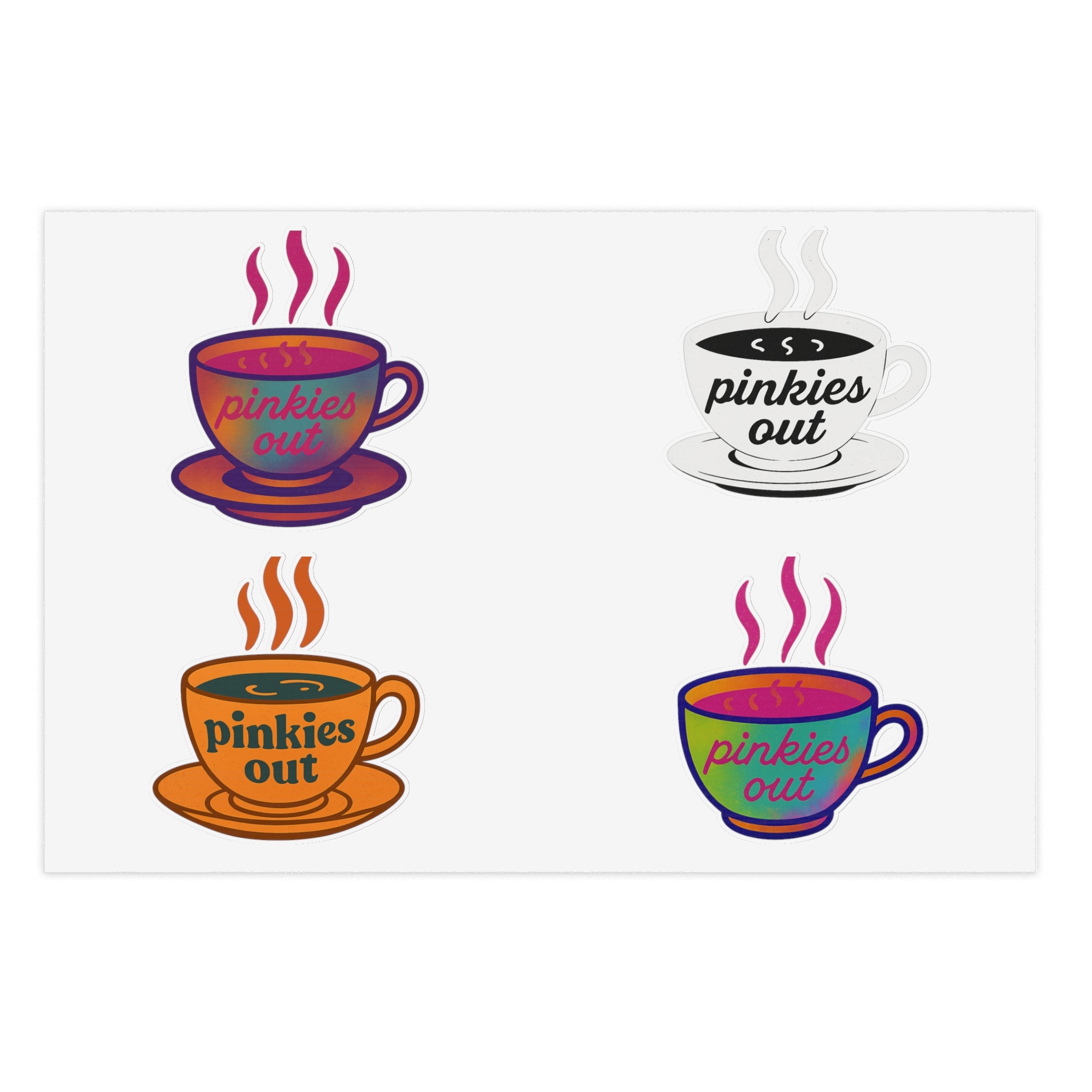 Pinkies Out Tea Cup Graphic Sticker Sheet
