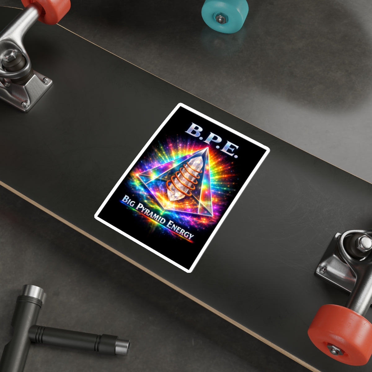 B.P.E. Big Pyramid Energy Crystal — Die-Cut Sticker