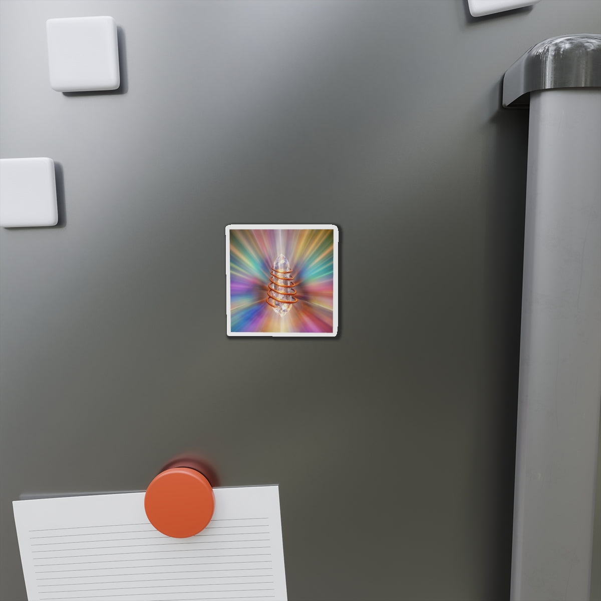 Rainbow Crystal Energy Die-Cut Fridge Magnet