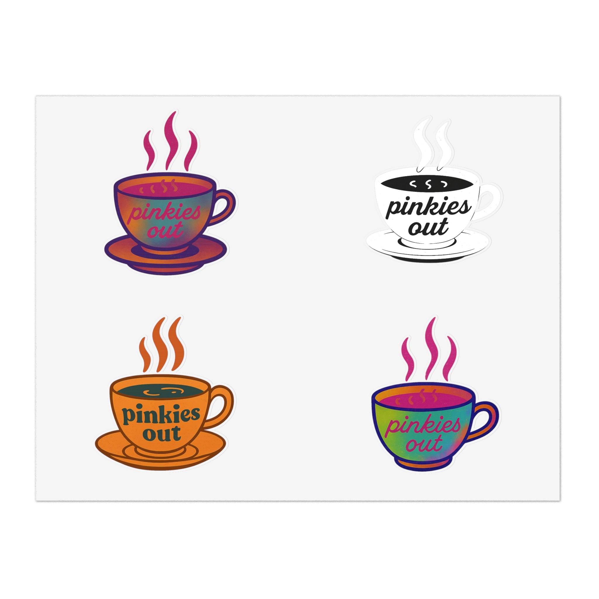 Pinkies Out Tea Cup Graphic Sticker Sheet