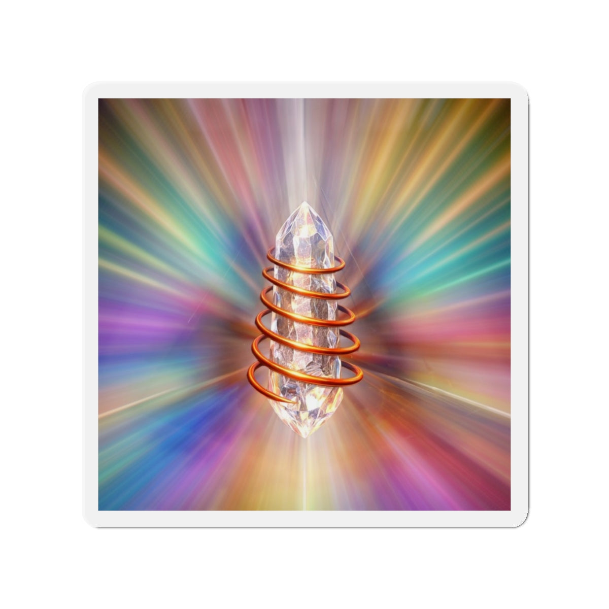 Rainbow Crystal Energy Die-Cut Fridge Magnet