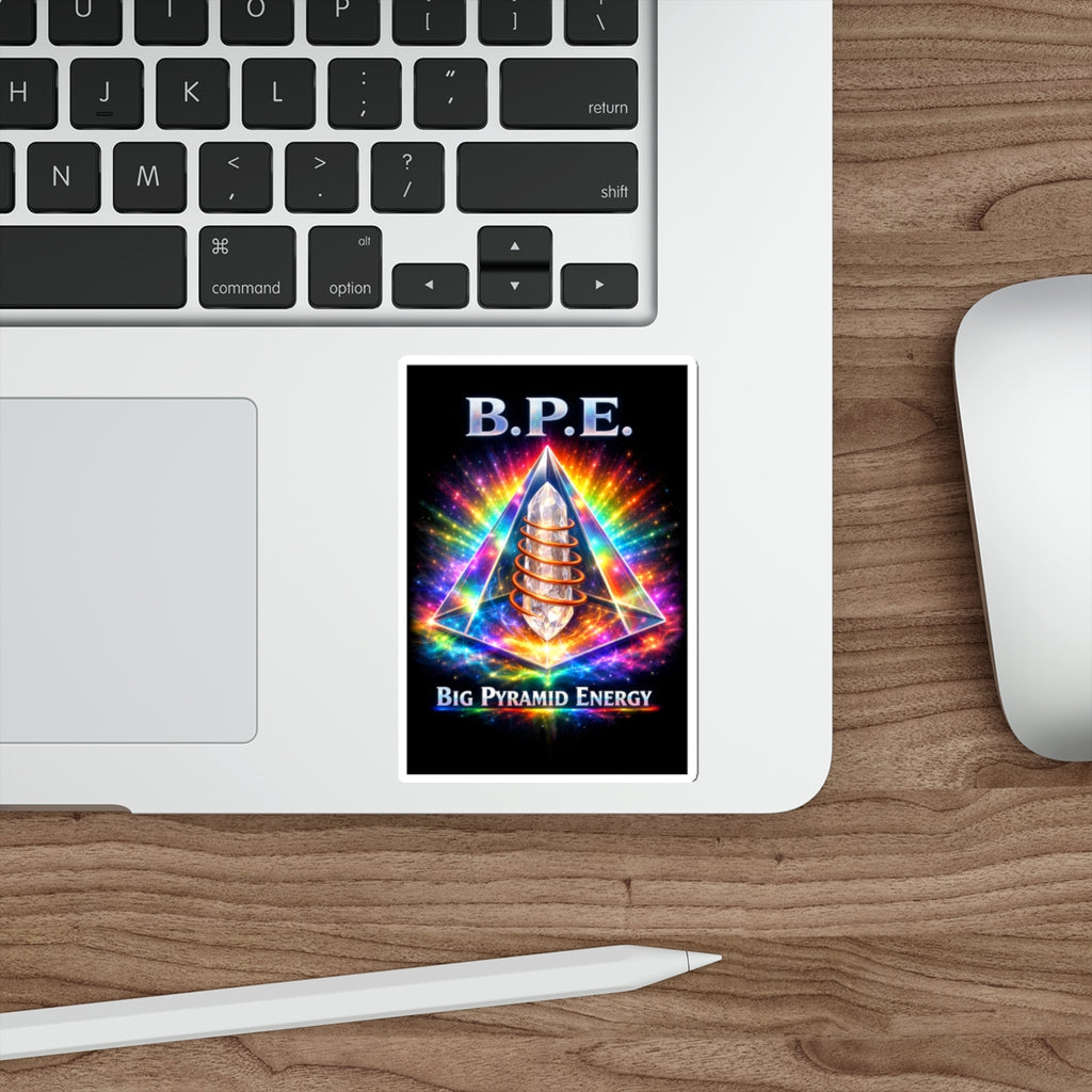 B.P.E. Big Pyramid Energy Crystal — Die-Cut Sticker