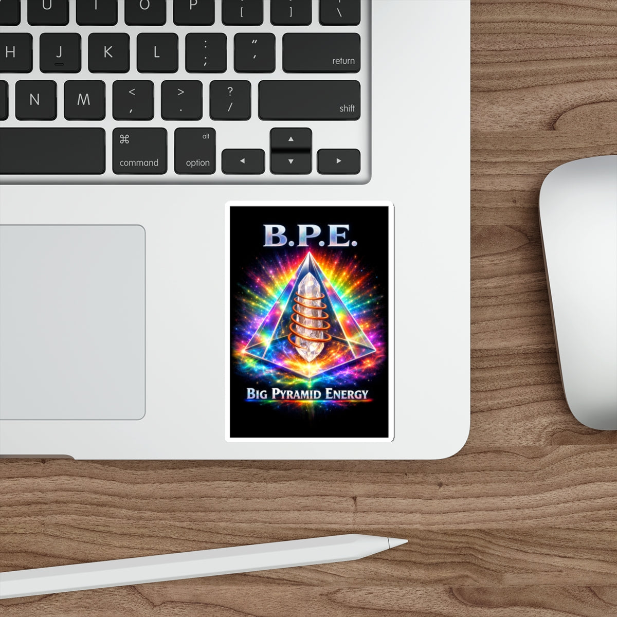 B.P.E. Big Pyramid Energy Crystal — Die-Cut Sticker